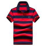 DARPHINKASA Polo Shirt Men Cotton Short-sleeved Men Fashion Stripes Polo Men Embroidery Polo Casual Men Short-sleeved